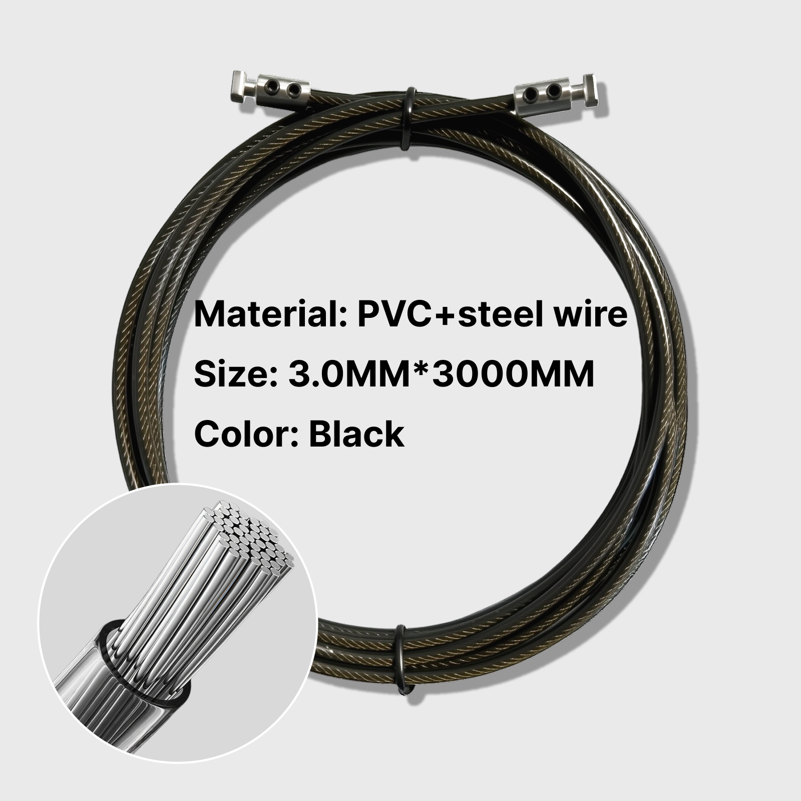 High-strength black PVC-coated - Skipping Rope Pvc avis et prix