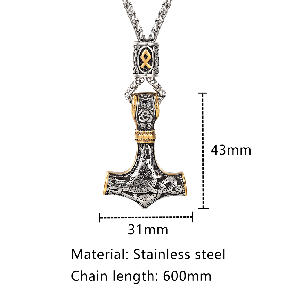Gold Plated Norse Runes Beads  - Battle Rope Anchor avis et prix