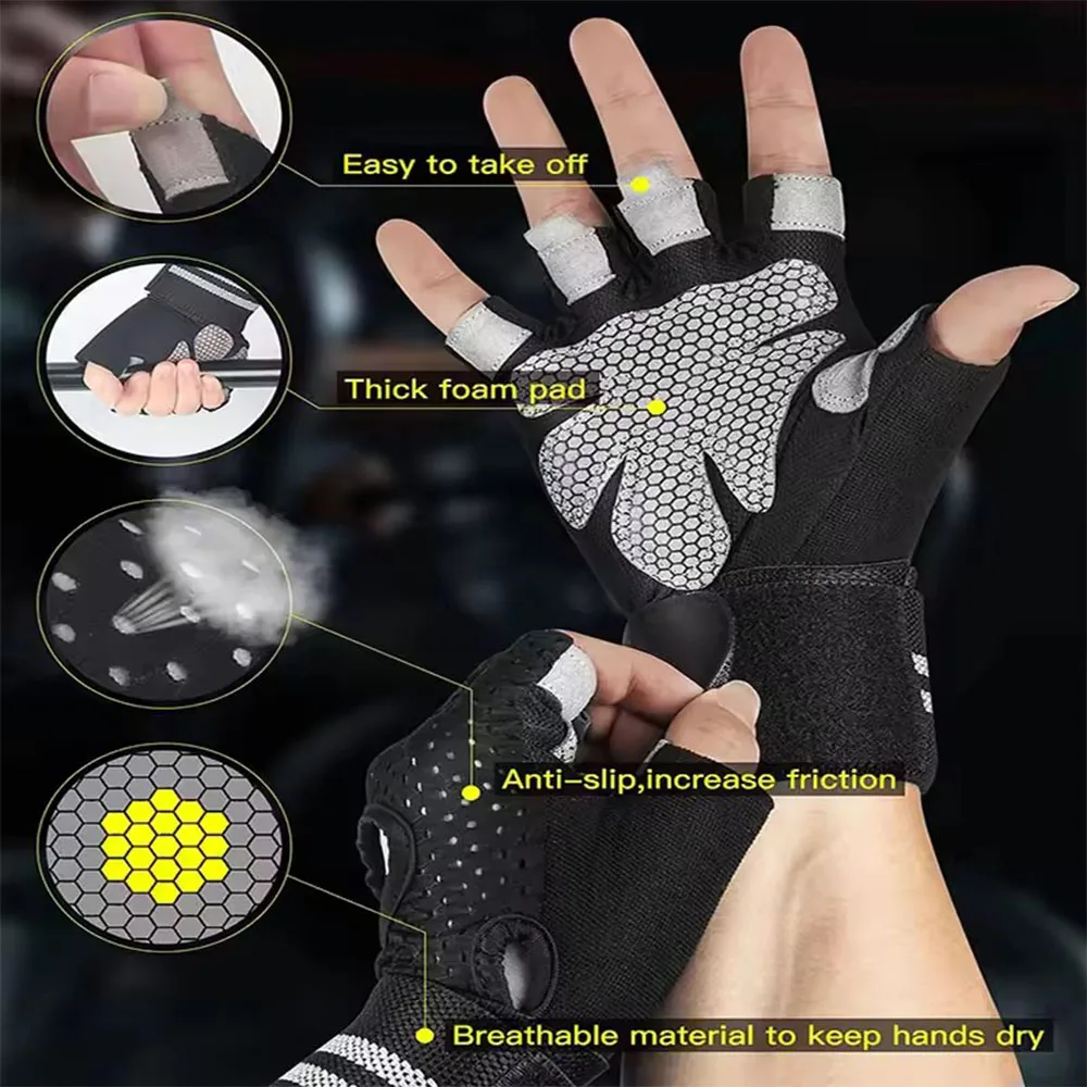 1Pair Half Finger Gym Fitness  - Crossfit Workout Gear avis et prix