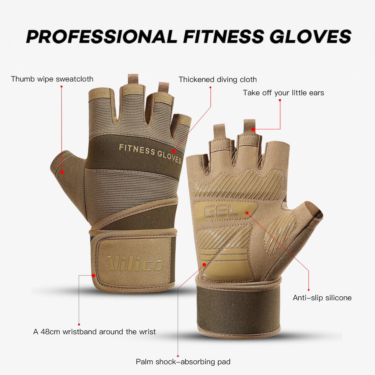 Cycling Gloves Half Finger Gym - Crossfit Workout Gear avis et prix